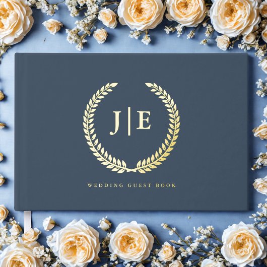 Chic Elegant Wreath Monogram Wedding
