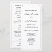 Chic Elegant Zwart Wit Trouwprogramma Programma (Voorkant / Achterkant)