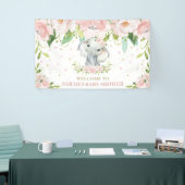 Chic Elephant Blush Pink Floral Backdrop Welkom Spandoek (Beurs)