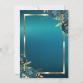 Chic Emerald Green Roses Frame Retirement Party Kaart (Achterkant)