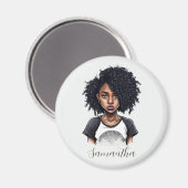 Chic en Classy Afro Woman Magneet (Voorkant / Achterkant)