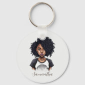 Chic en Classy Afro Woman Sleutelhanger (Achterkant)