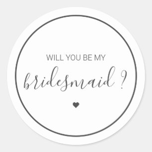 Chic en Elegant Zal je mijn Bridesmaid zijn? Ronde Sticker