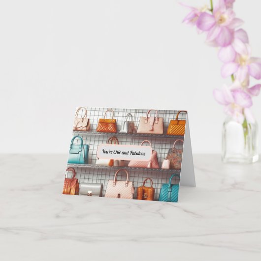 Chic en Fabulous Handtas Kaart Groeten (Orchidee)