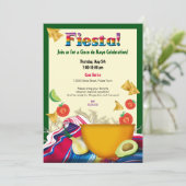 Chic en Fun Mexican Fiesta Party Invitation Kaart (Staand voorkant)