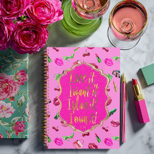 Chic en leuk Hot Pink & Green Glam “Ik zie het” Notitieboek