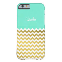 Chic en stijlvol Aqua Green, Gold en White Chevron