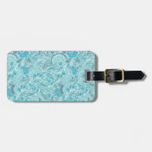 Chic en stijlvol blauw en Blauwgroen Paisley Print Bagagelabel (Voorkant horizontaal)