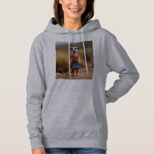 Chic en Stijlvol: Meerkatsmeisje in Rok en Jas Hoodie