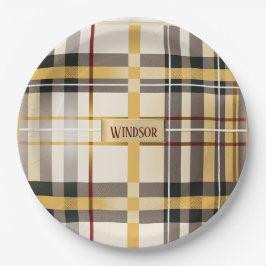 Chic en Trendy Taupe en Gold Pset Papieren Bordje