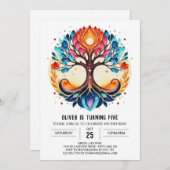 Chic Enchanted Tree of Life Verjaardag Kaart (Voorkant / Achterkant)