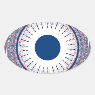 Chic Energetic Eye Design: een betoverend patroon Ovale Sticker