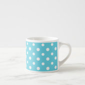 Chic Espresso Coffee Mok: Turquoise Polka Dots Kop (Rechts)