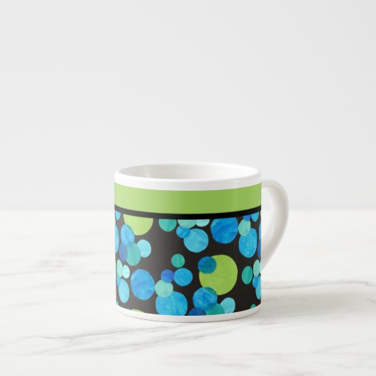 Chic Espresso Mok, Quirky Blue Moons Pattern Espresso Kop (Voorkant rechts)