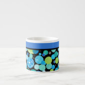 Chic Espresso Mok, Quirky Blue Moons Pattern Kop (Voorkant)