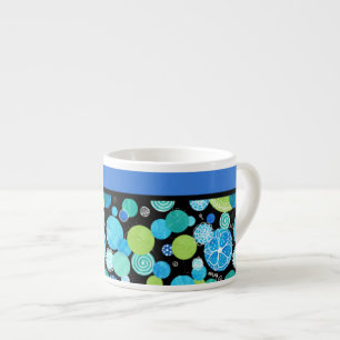 Chic Espresso Mok, Quirky Blue Moons Pattern Kop