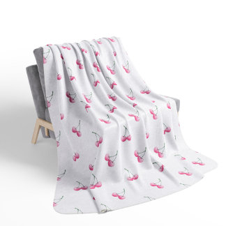 Chic esthetische Hot Pink Coquette Kersen Sherpa Deken