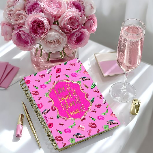 Chic et Amusant Rose Chaud et Vert Glam “Je le voi