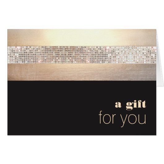Chic et élégant Sequin Gold Black Carte cadeau (Devant Horizontal)