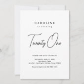 Chic et moderne 21e anniversaire Invitation (Devant)