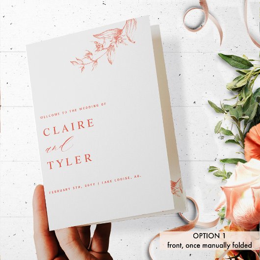 Chic et simple, Blush Peach Wedding Programme