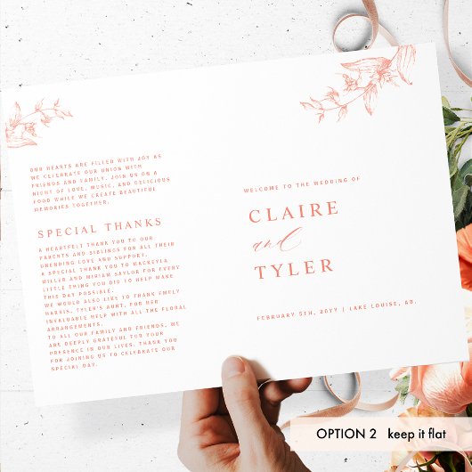 Chic et simple, Blush Peach Wedding Programme
