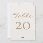 Chic et tendance | Carte de numéro de table minima (Dos)