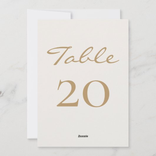 Chic et tendance | Carte de numéro de table minima (Dos)