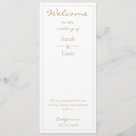 Chic et tendance | Programme de mariage blanc et d (Devant)