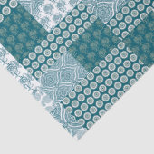Chic Ethnic Faux Patchwork Patroon, Blauwgroen en  Tissuepapier (Detail)
