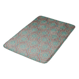 Chic Ethnic Ogee Pattern in Maroon, Blauwgroen en Badmat