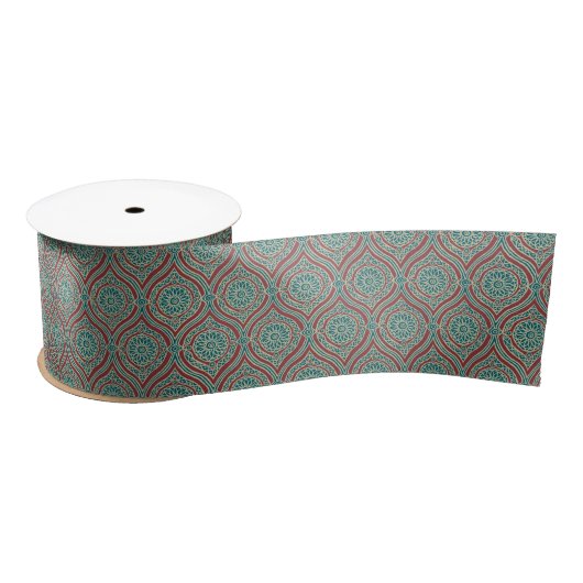 Chic Ethnic Ogee Pattern in Maroon, Blauwgroen en Lint (Spoel)
