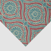 Chic Ethnic Ogee Pattern in Maroon, Blauwgroen en  Tissuepapier (Detail)