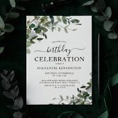 Chic Eucalyptus Birthday Party Celebration Kaart