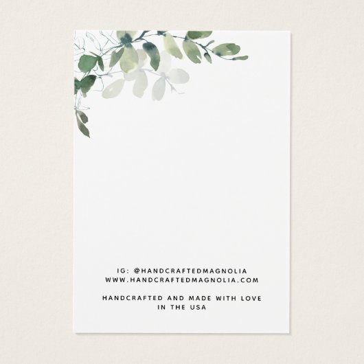 Chic Eucalyptus Boucles d'oreilles Bijoux Carte d' (Dos)