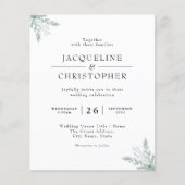 Chic Eucalyptus Budget Floral Weddenschap (Voorkant)