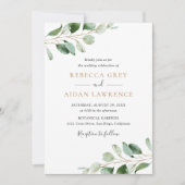 Chic Eucalyptus Faire-part de mariage Or (Devant)