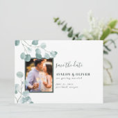 Chic Eucalyptus foto Save The Date (Staand voorkant)