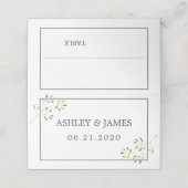 Chic Eucalyptus Green Navy Blue Botanical Wedding (Buitenkant ongevouwen)