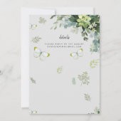 Chic Eucalyptus Greenery Leaves Emerald Wedding Kaart (Achterkant)