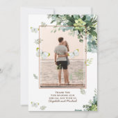 Chic Eucalyptus Greenery Leaves Emerald Wedding Save The Date (Voorkant)