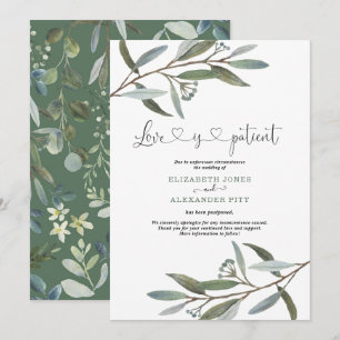 Chic Eucalyptus Greenery Love is geduldige bruilof Kaart