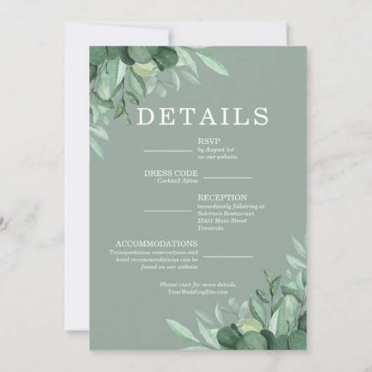 Chic Eucalyptus Greenery Wedding (Achterkant)