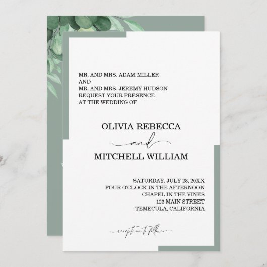 Chic Eucalyptus Greenery Wedding (Voorkant / Achterkant)