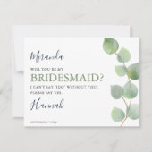 Chic Eucalyptus Greenery zal mijn Bridesmaid zijn (Voorkant)