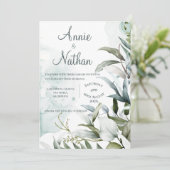 Chic Eucalyptus groen laat Schattigee groene bruil Kaart (Staand voorkant)