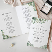 Chic Eucalyptus leest DIY Folded Wedding Program