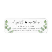 Chic Eucalyptus Weduwingadreslabel Etiket (Voorkant)