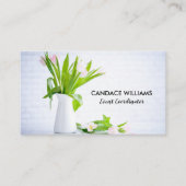 Chic Event Coordinator Party Planning Flower White Visitekaartje (Voorkant)