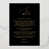 Chic Exquisite Script Photo Christmas Golden Folie Uitnodiging (Achterkant)